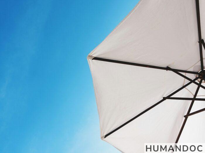 white patio umbrella