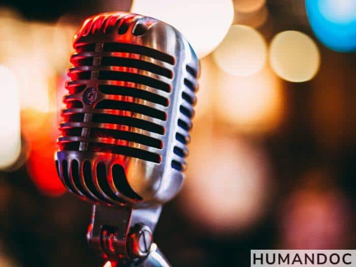 bokeh photography of condenser microphone